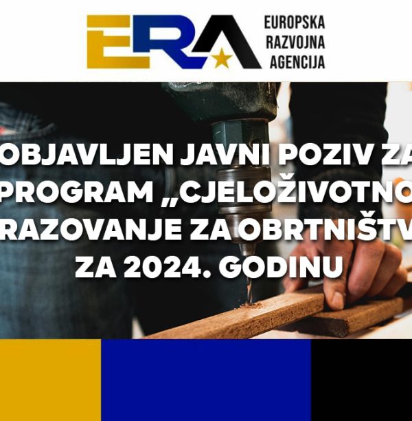 Objavljen Javni poziv za Program „Cjeloživotno obrazovanje za obrtništvo“ za 2024. godinu