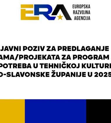 Javni poziv za predlaganje programa / projekata za Program javnih potreba u tehničkoj kulturi Požeško-slavonske županije u 2025. godini