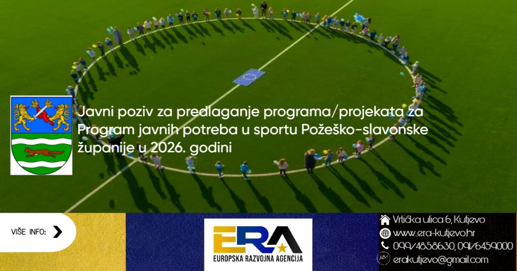 Objavljen Javni poziv za predlaganje programa/projekata za Program javnih potreba u sportu Požeško-slavonske županije u 2026. godini
