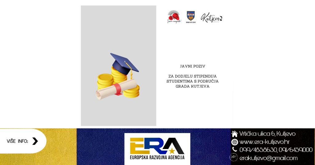 Javni poziv za dodjelu stipendija studentima s područja Grada Kutjeva