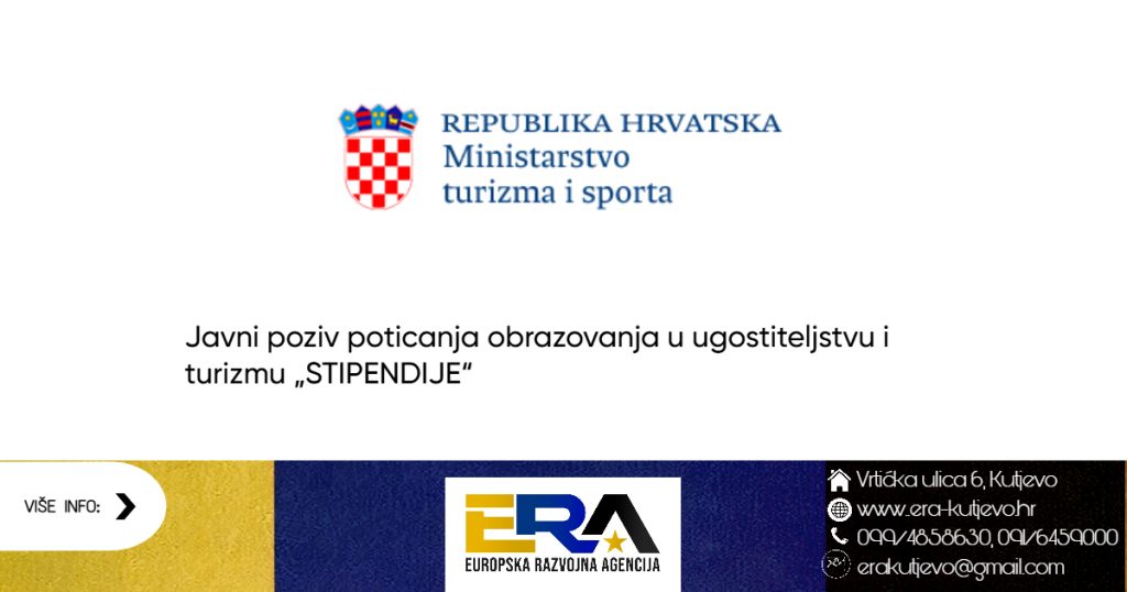 Objavljen Javni Poziv poticanja obrazovanja u ugostiteljstvu i turizmu „STIPENDIJE“