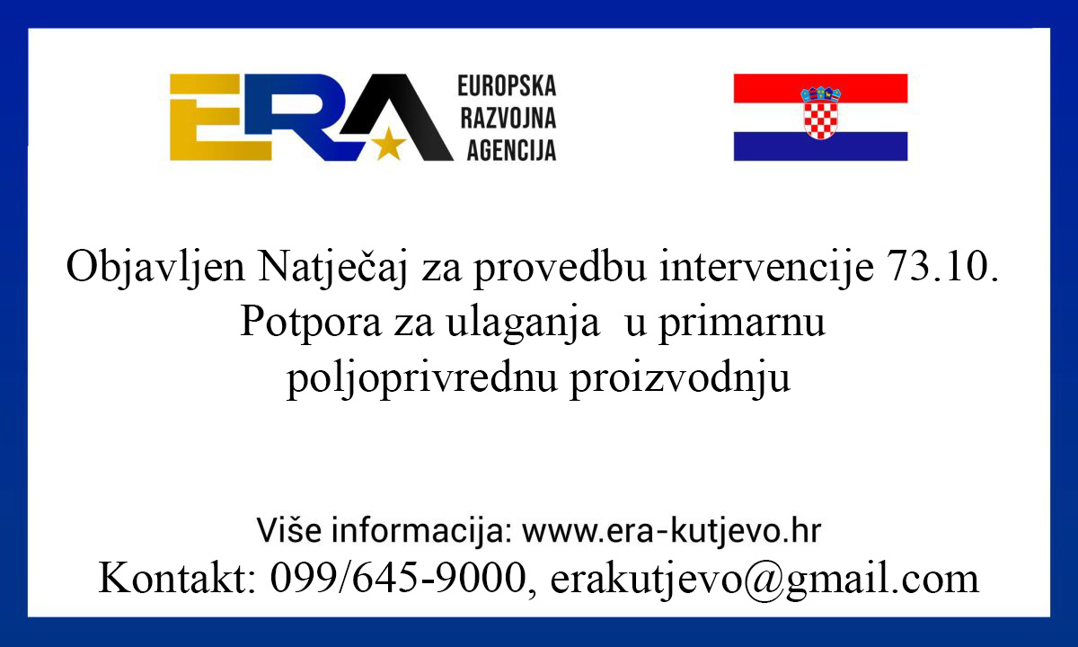Objavljen Natječaj za provedbu intervencije 73.10. Potpora za ulaganja u primarnu poljoprivrednu