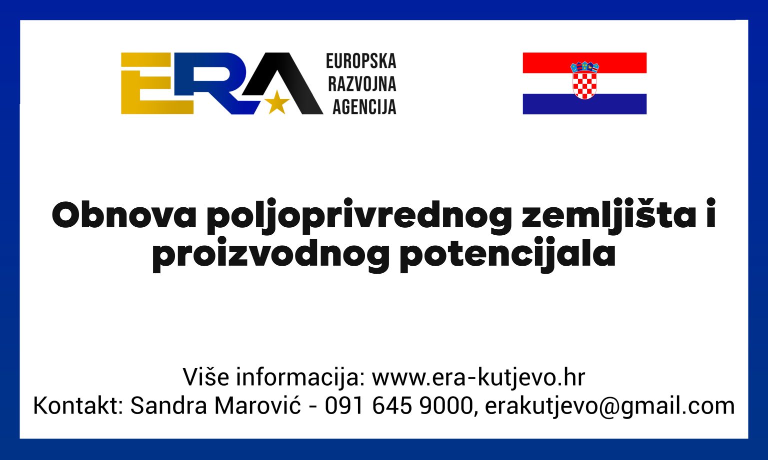 Obnova poljoprivrednog zemljišta i proizvodnog potencijala