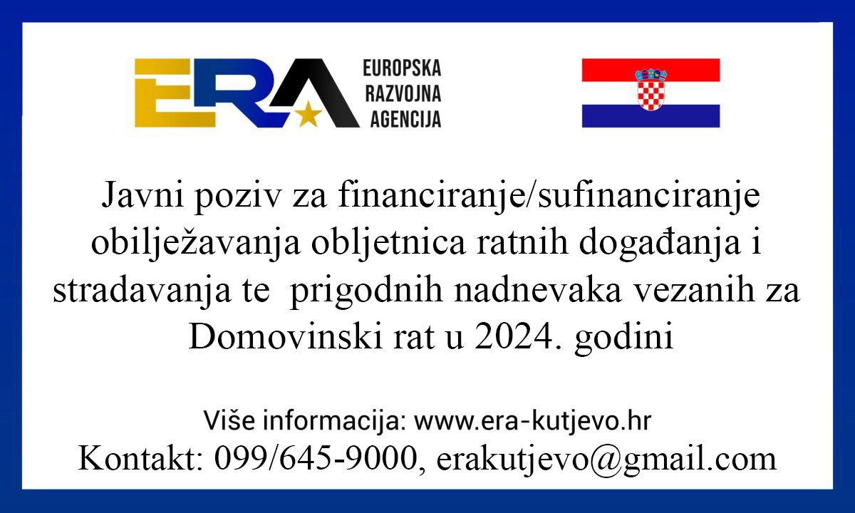 Javni poziv za financiranje/sufinanciranje obilježavanja obljetnica ratnih događanja i stradavanja te prigodnih nadnevaka vezanih za Domovinski rat u 2024. godini